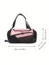 Letter Pattern Duffel Bag Double Handle Gym Bag For Sport & Travel