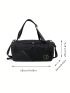 Letter Pattern Duffel Bag Double Handle Gym Bag For Sport & Travel