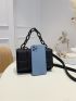 Mini Square Bag Black Chain Decor Flap For Daily