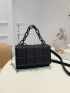 Mini Square Bag Black Chain Decor Flap For Daily