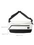 Medium Waist Bag Colorblock Letter Patch Decor