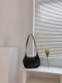 Minimalist Hobo Bag Solid Black