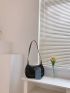 Minimalist Hobo Bag Solid Black