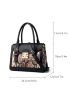 Small Flap Square Bag Snakeskin Embossed Genuine Leather