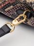 Small Flap Square Bag Snakeskin Embossed Genuine Leather