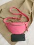 Letter Graphic Fanny Pack Neon Pink