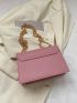 Small Shoulder Bag Solid Color Chain Strap