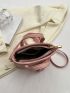 Small Bucket Bag Solid Color Double Handle With Bag Charm