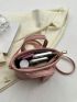 Small Bucket Bag Solid Color Double Handle With Bag Charm