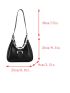 Pearl & Heart Decor Hobo Bag Black