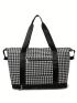 Houndstooth Pattern Duffel Bag Double Handle For Sport & Travel