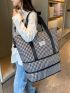 Houndstooth Pattern Duffel Bag Double Handle For Sport & Travel