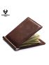 Men Money Clip Genuine Leather Male Purse Billfold Wallet Card Holder Male Clamp Slim Money Purse