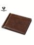 Men Money Clip Genuine Leather Male Purse Billfold Wallet Card Holder Male Clamp Slim Money Purse