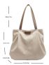 Minimalist Tote Bag Letter Embossed Double Handle