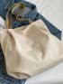 Minimalist Tote Bag Letter Embossed Double Handle