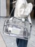 Unisex Transparent PVC Fashion Travel Large Capacity Compact Hand Luggage Bag