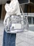 Unisex Transparent PVC Fashion Travel Large Capacity Compact Hand Luggage Bag