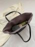 Two Tone Straw Bag Large Capacity Double Handle Vacation