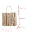 Oversized Straw Bag Stripe Pattern Vacation Style