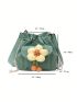 Mini Bucket Bag Flower Decor