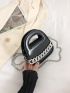 Mini Square Bag Chain Decor Double Handle