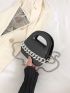 Mini Square Bag Chain Decor Double Handle