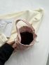 Small Bucket Bag Flower Decor Faux Pearl Detail