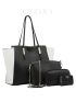 4pcs Bag Set Tote Bag Two Tone Square Bag Chain Strap, Best Work Bag For Women