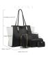 4pcs Bag Set Tote Bag Two Tone Square Bag Chain Strap, Best Work Bag For Women