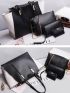 4pcs Bag Set Tote Bag Two Tone Square Bag Chain Strap, Best Work Bag For Women