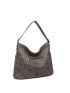 Medium Hobo Bag Solid Color Zipper