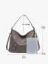 Medium Hobo Bag Solid Color Zipper