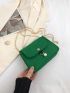 Mini Flap Square Bag Pearl Decor Nylon