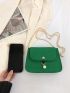 Mini Flap Square Bag Pearl Decor Nylon