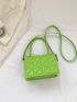 Mini Square Bag Metal Decor Quilted Detail Flap Top Handle PU
