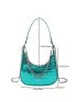 Crocodile Embossed Hobo Bag Small Funky