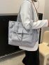 Small Shopper Bag Pocket Front Casual