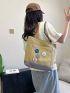 Two Tone Shopper Bag With Badges