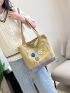 Two Tone Shopper Bag With Badges