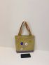 Two Tone Shopper Bag With Badges