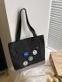 Two Tone Shopper Bag With Badges