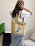 Colorblock Shopper Bag With Badges