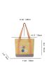 Colorblock Shopper Bag With Badges