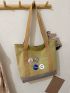 Colorblock Shopper Bag With Badges