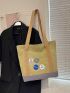 Colorblock Shopper Bag With Badges