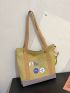 Colorblock Shopper Bag With Badges