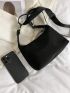 Small Hobo Bag Nylon Minimalist Black