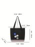 Two Tone Shopper Bag With Badges