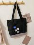 Two Tone Shopper Bag With Badges